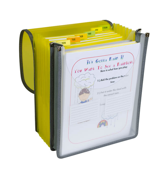 Seven-Pocket Backpack File, Assorted Colors